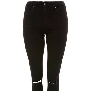 Topshop sz 28 black distressed jeans